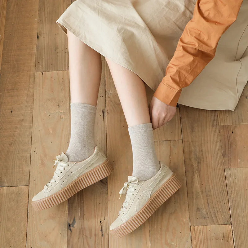 Organic Cotton Man Women Five Finger Socks Solid Soft Elastic Breathable Young Casual Harajuku Socks With Toes Brand Sokken