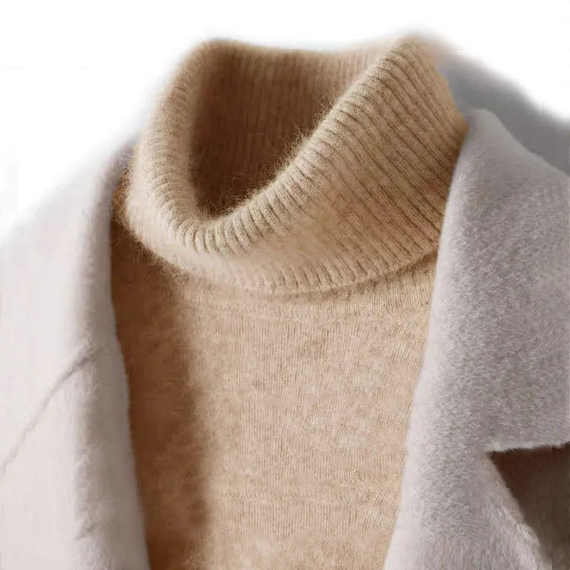100% Pure Cashmere Wool Turtleneck Sweaters For Men Pullover Autumn Winter Soft lightweight Warm Knitted Sweater Pull Homme