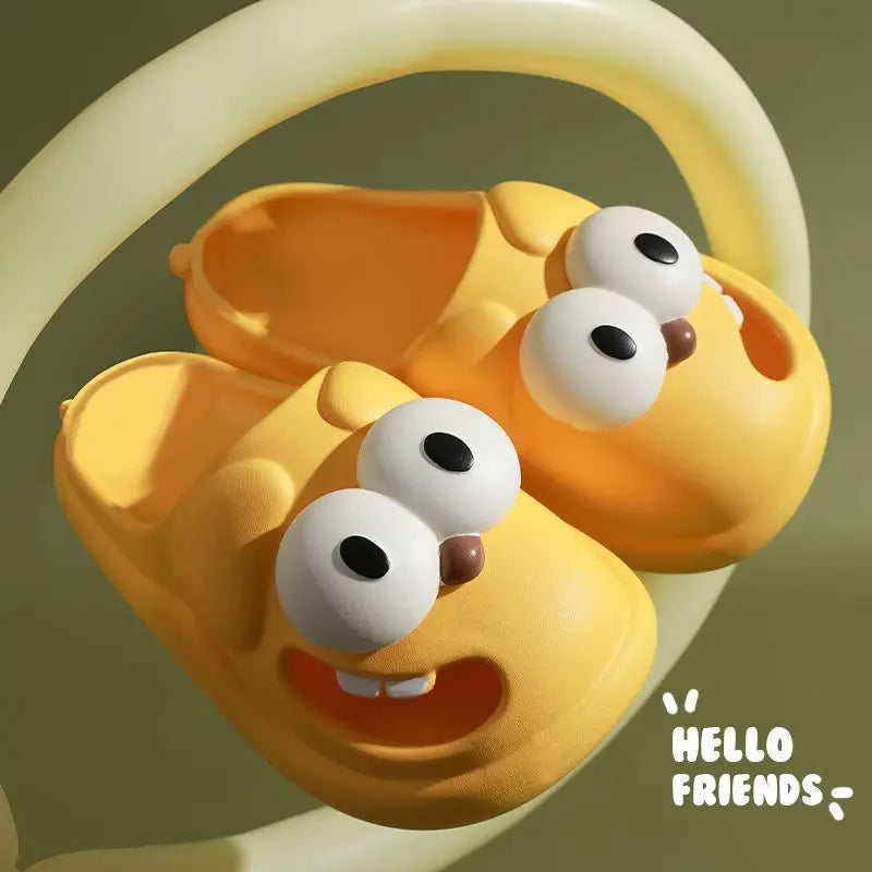 Funny Cartoon Dog Slippers Women Summer New Hollow Out Thick Sole Anti-slip PVC Slippers Shoes for Women Zapatos De Mujer