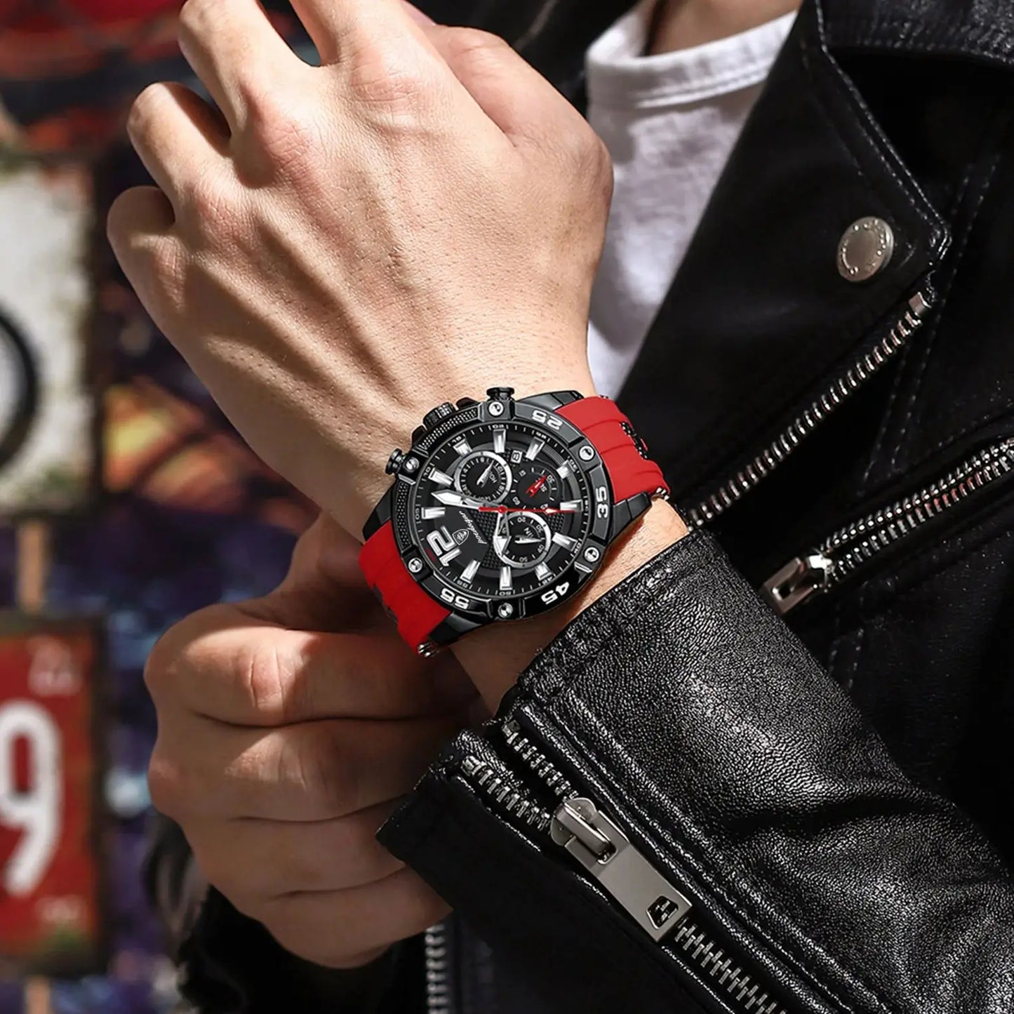 POEDAGAR Luxury Casual Men Watch Waterproof Luminous Chronograph Date Man Wristwatch High Quality Military Quartz Men's Watches