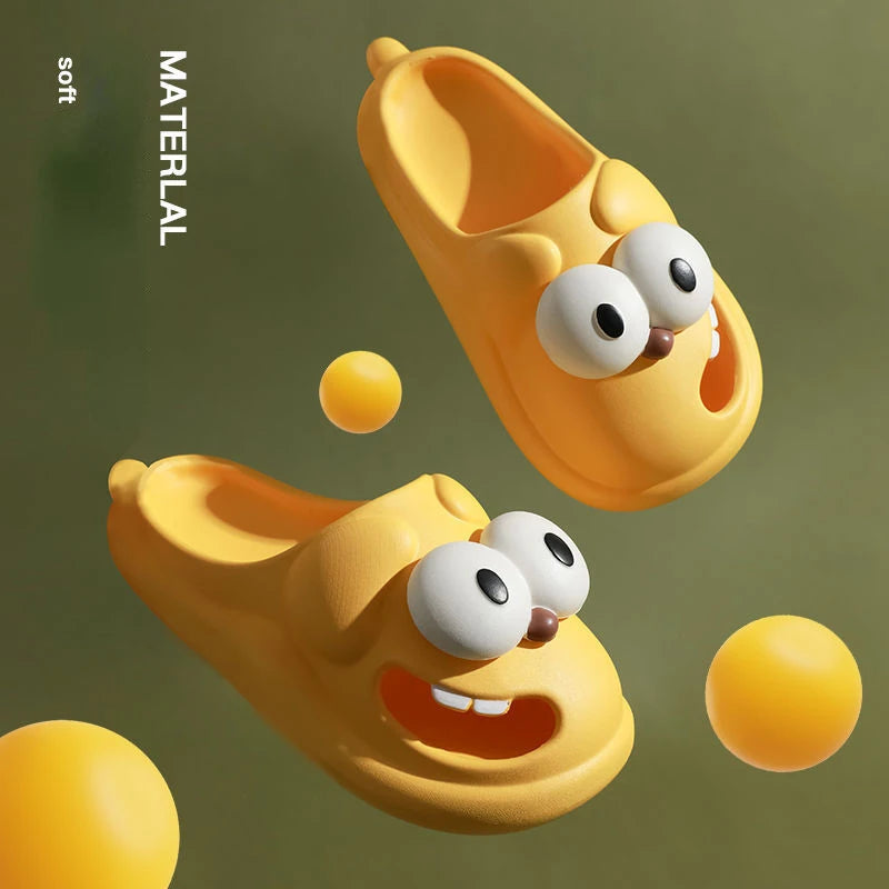 Funny Cartoon Dog Slippers Women Summer New Hollow Out Thick Sole Anti-slip PVC Slippers Shoes for Women Zapatos De Mujer