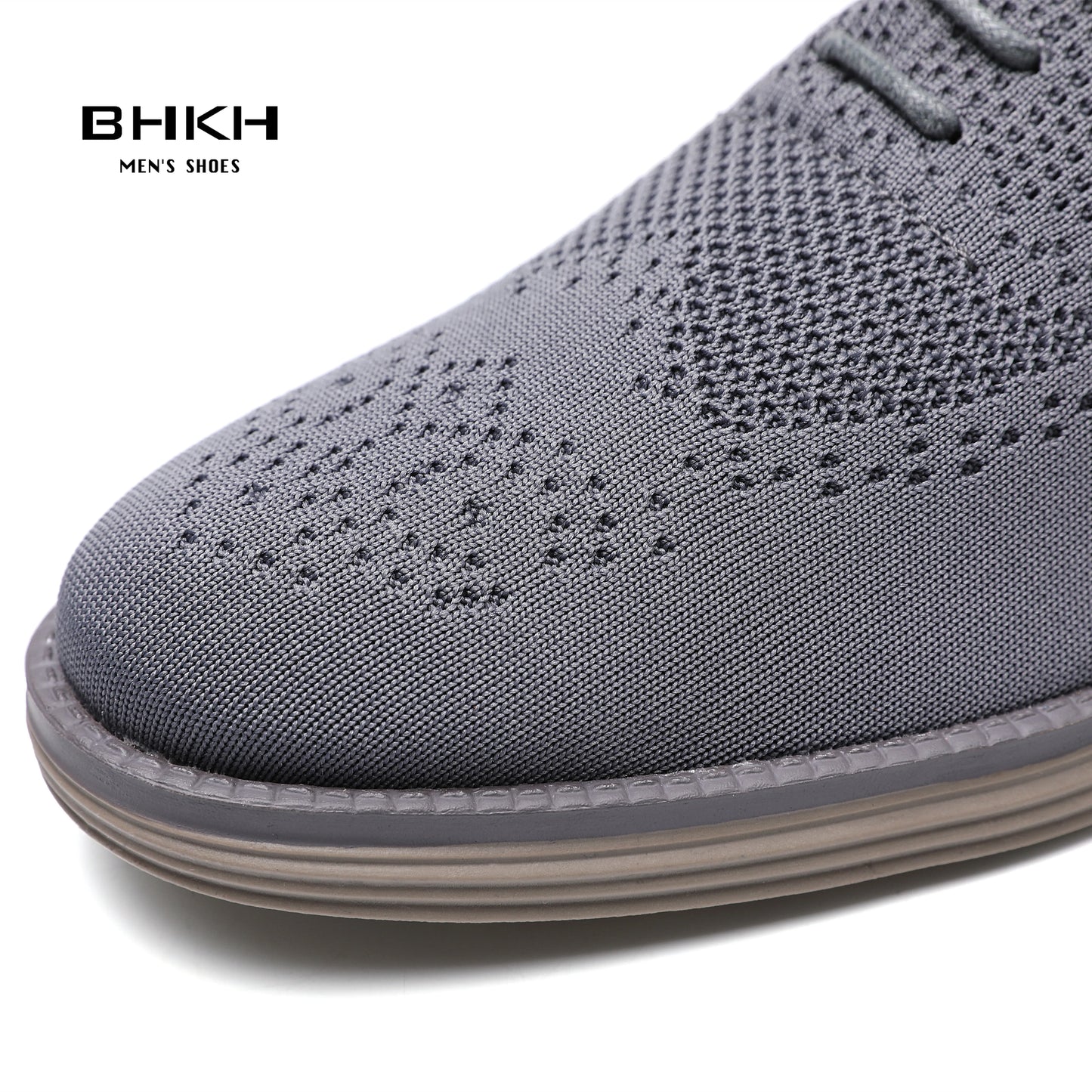 BHKH Breathable Knitted Mesh Casual Shoes Lightweight Smart Casual Shoes Office Work Footwear Men Shoes