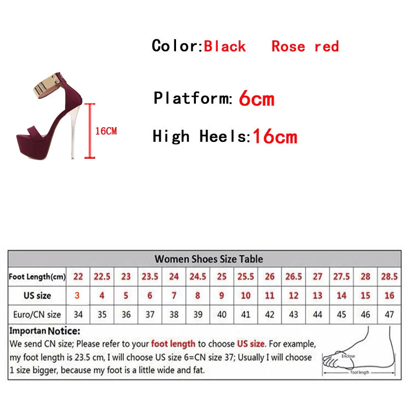 Liyke Fashion Design Metal Ankle Cover Strap Women Sexy 16CM Sandals Platform High Heels Party Club Shoes