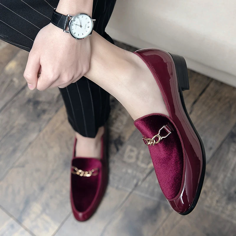Luxury Design Suede Men's Loafers Black Blue Red Casual Dress Shoes For Nightclub Party Monk Strap Men Shoes Size 38-47