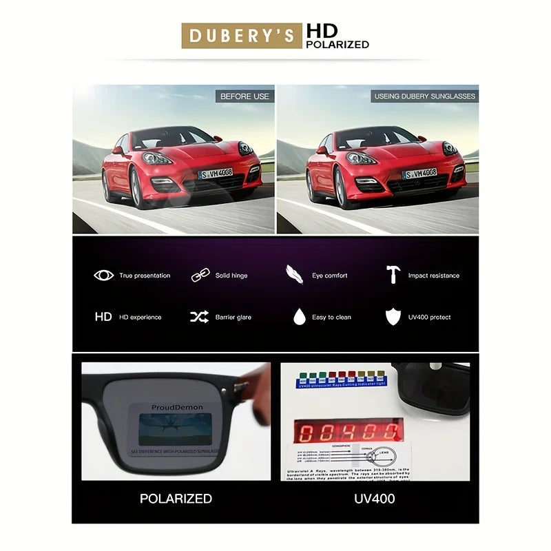 DUBERY Wooden Polarized UV400 ProtectionSunglasses For Men And Women 6 Colors Model 219