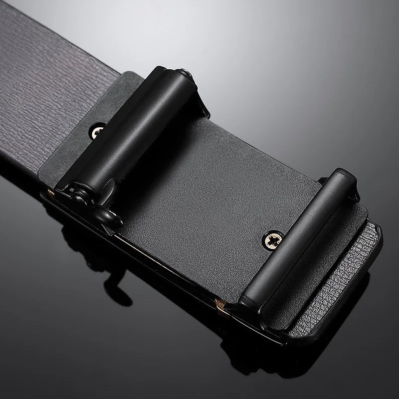 BISON DENIM Male Belt Luxury Brand Automatic Men Belts Cowskin Leather Waist Strap Genuine Leather Belts For Jeans Free Shipping