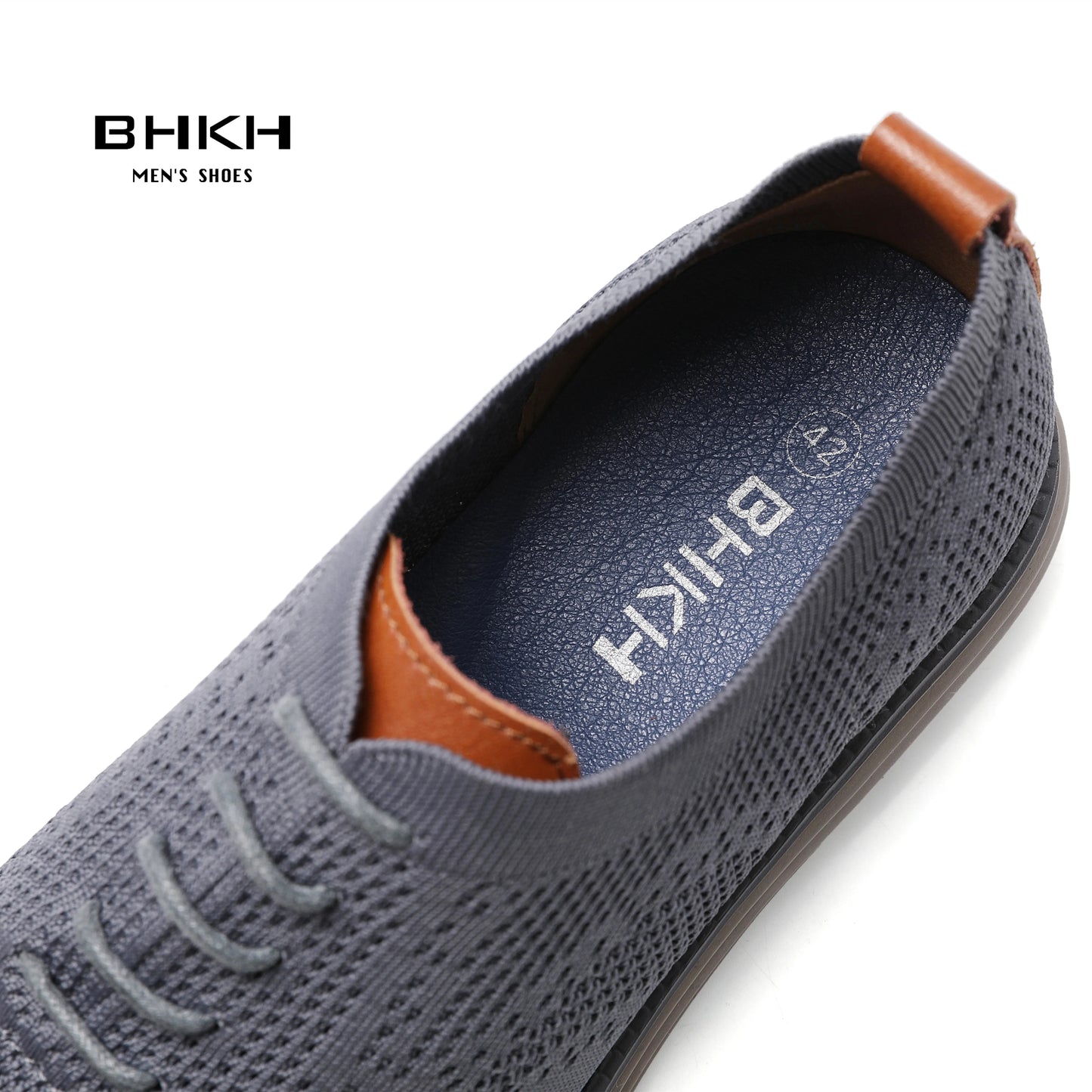 BHKH Breathable Knitted Mesh Casual Shoes Lightweight Smart Casual Shoes Office Work Footwear Men Shoes