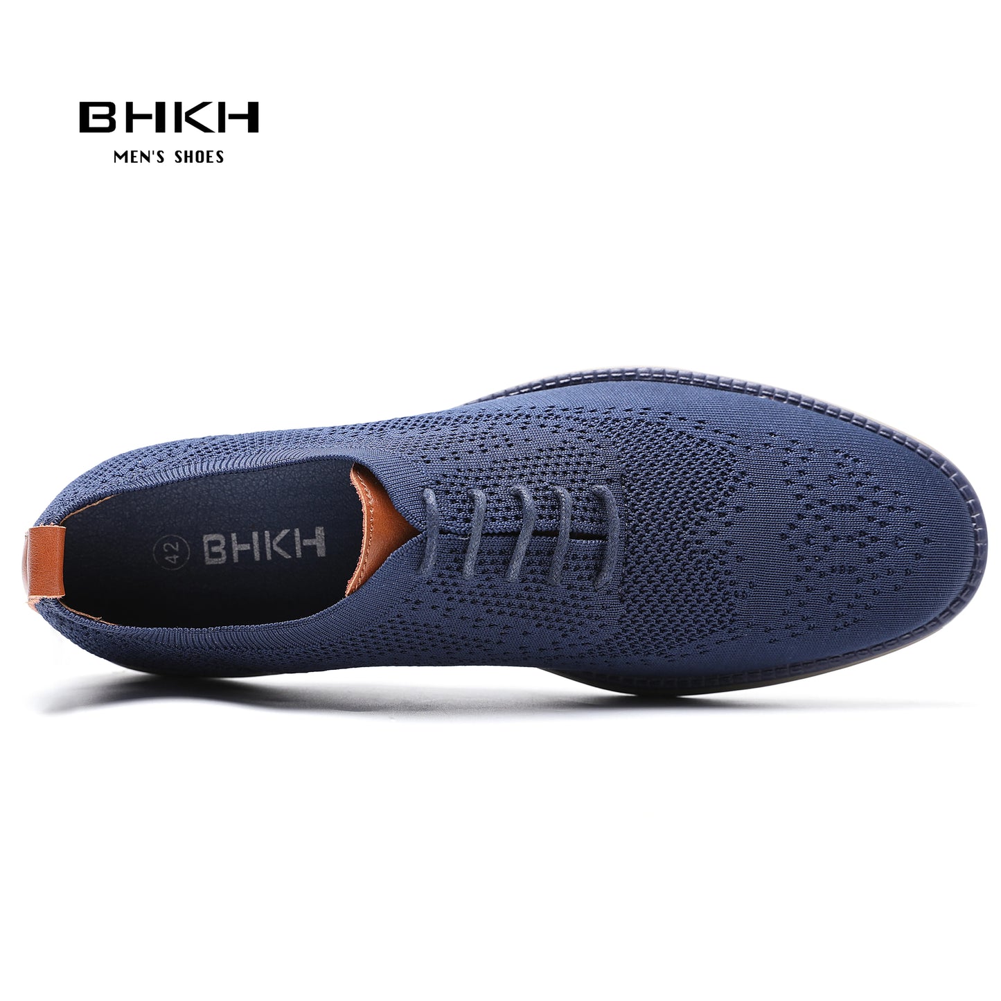 BHKH Breathable Knitted Mesh Casual Shoes Lightweight Smart Casual Shoes Office Work Footwear Men Shoes