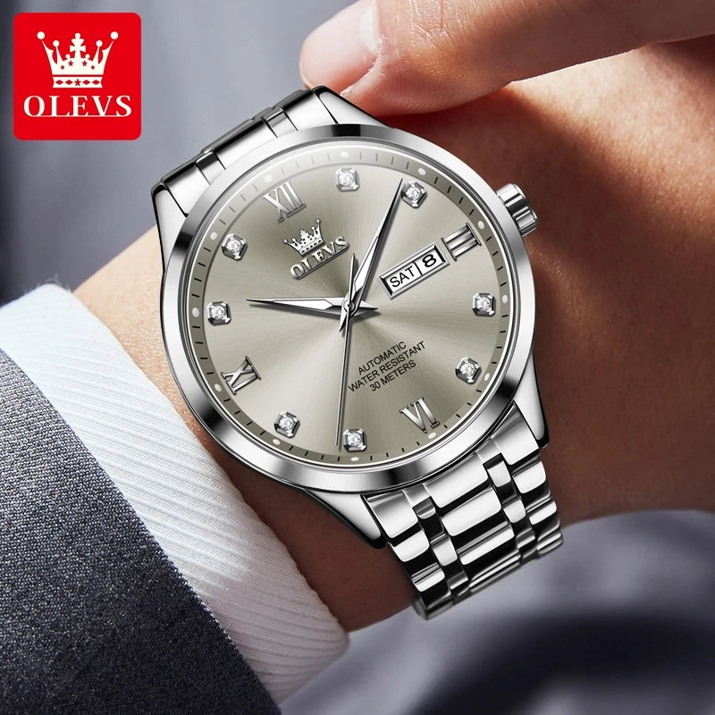 OLEVS 9946 Luxury Men's Watch Classic Brand Automatic Mechanical Watch High Quality Diamond Waterproof Luminous Date Men Watch