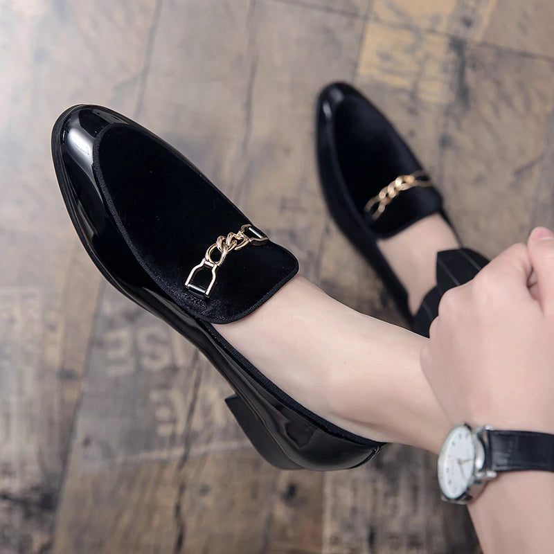 Luxury Design Suede Men's Loafers Black Blue Red Casual Dress Shoes For Nightclub Party Monk Strap Men Shoes Size 38-47