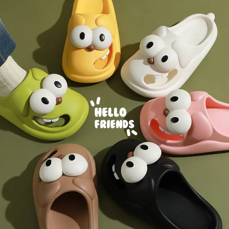Funny Cartoon Dog Slippers Women Summer New Hollow Out Thick Sole Anti-slip PVC Slippers Shoes for Women Zapatos De Mujer