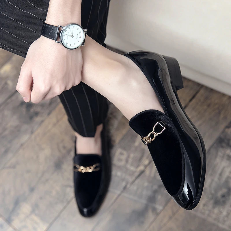 Luxury Design Suede Men's Loafers Black Blue Red Casual Dress Shoes For Nightclub Party Monk Strap Men Shoes Size 38-47