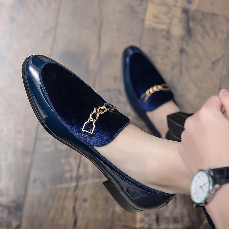 Luxury Design Suede Men's Loafers Black Blue Red Casual Dress Shoes For Nightclub Party Monk Strap Men Shoes Size 38-47
