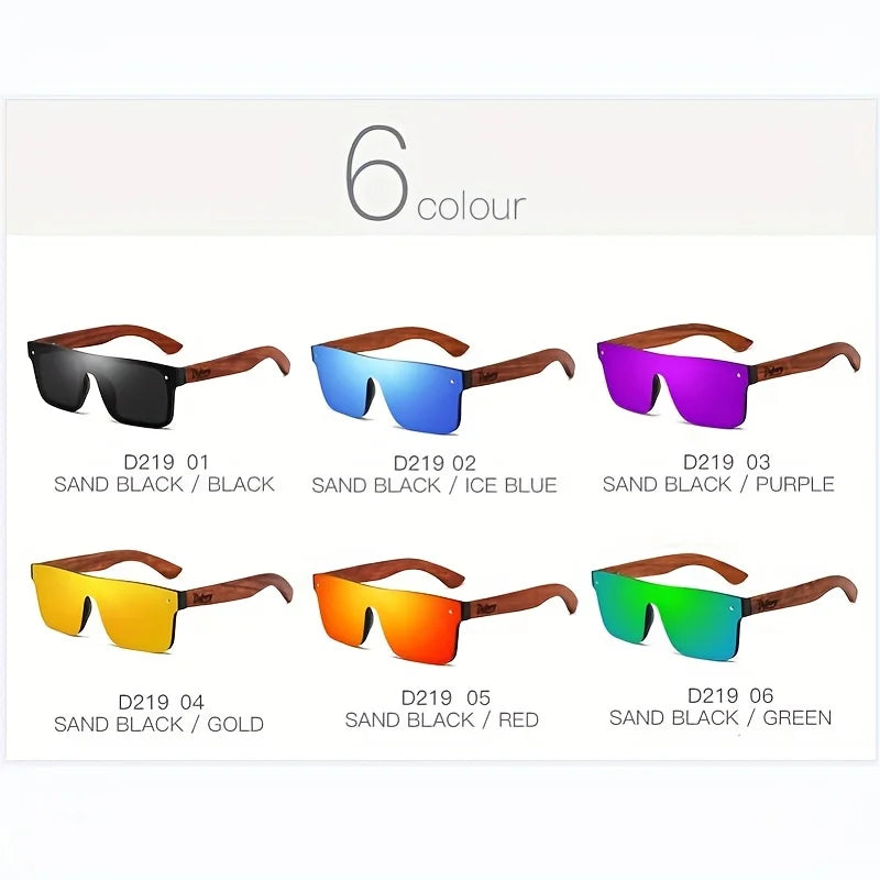 DUBERY Wooden Polarized UV400 ProtectionSunglasses For Men And Women 6 Colors Model 219