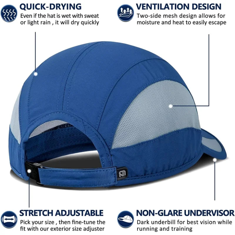 【GADIEMKENSD】 Unstructured Quick Dry Sports Cap Summer Sun Hat for Unisex UV Protection Baseball Caps M37
