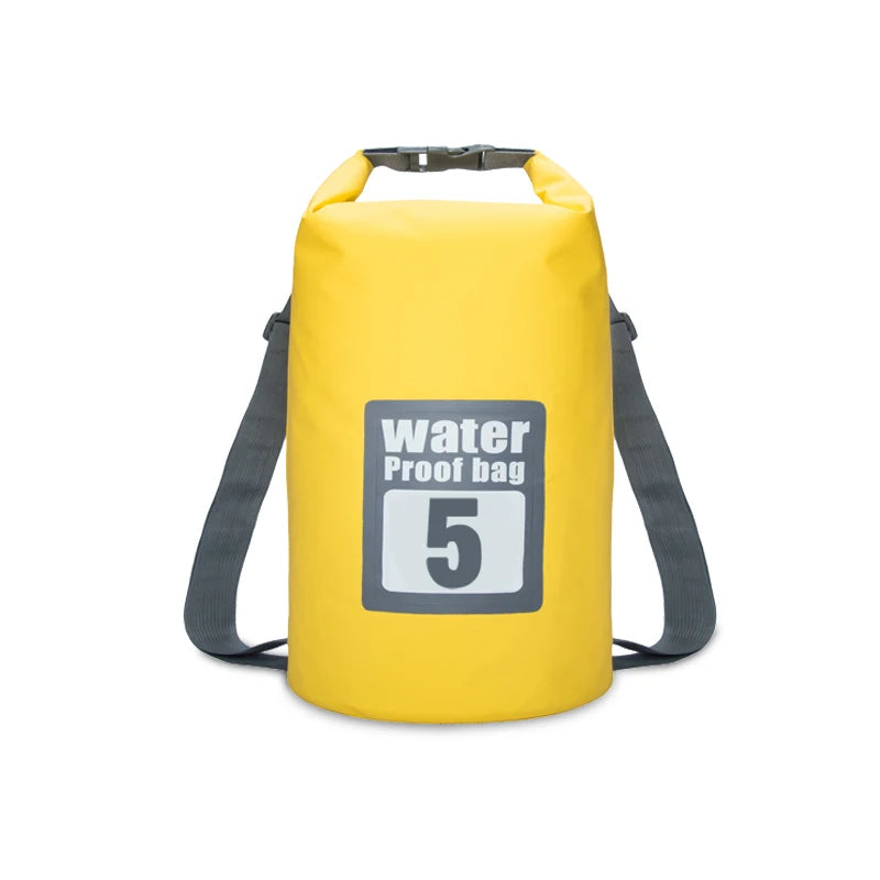 PVC Waterproof Dry Bag 5L/10L/15L/20L/30L Outdoor Diving Foldable Storage Beach Swimming Bag Rafting River Ocean Backpack