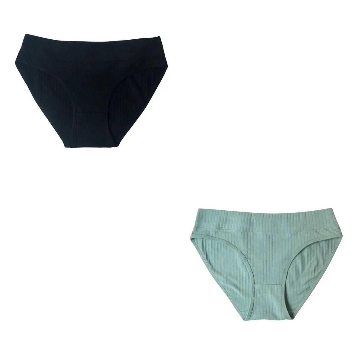 2PCS/Set Cotton Panties Women Low Waist Seamless Underwear Solid Color Comfort Breathable Briefs Sexy Lingerire M-XL Intimates