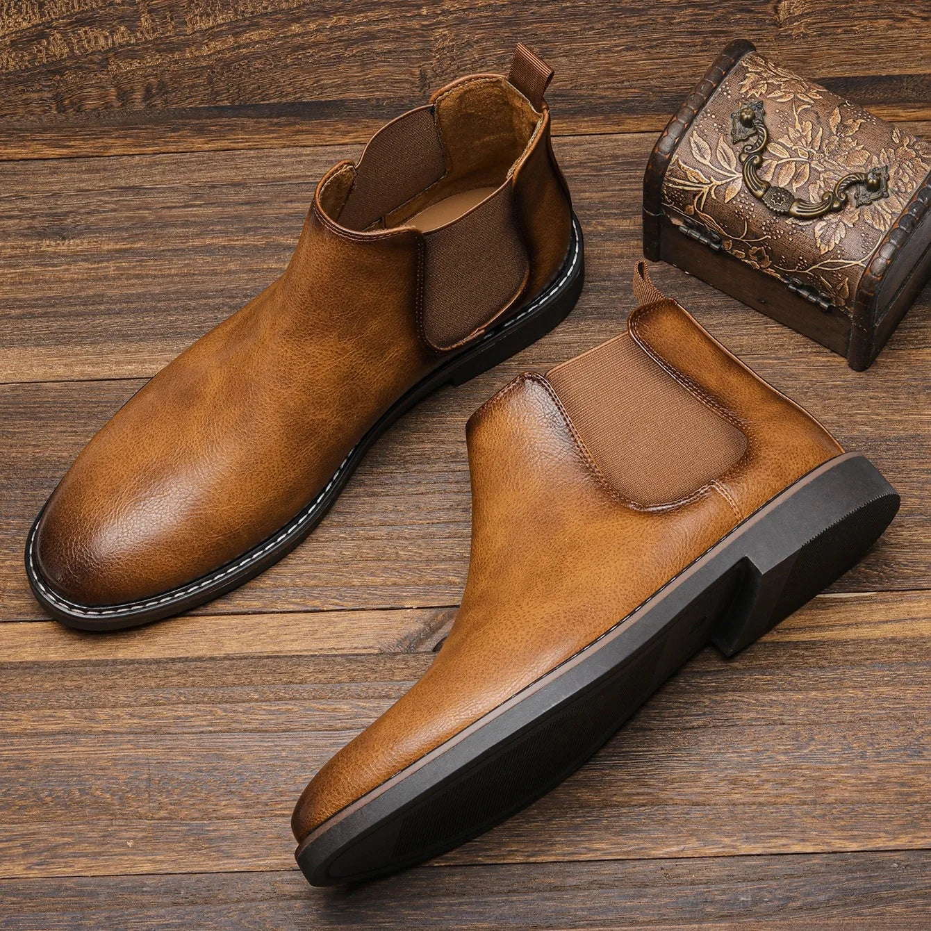 40~46 Men Chelsea Boots Brand Retro Comfortable Fashion Men Boots #KD5241