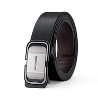 BISON DENIM Male Belt Luxury Brand Automatic Men Belts Cowskin Leather Waist Strap Genuine Leather Belts For Jeans Free Shipping