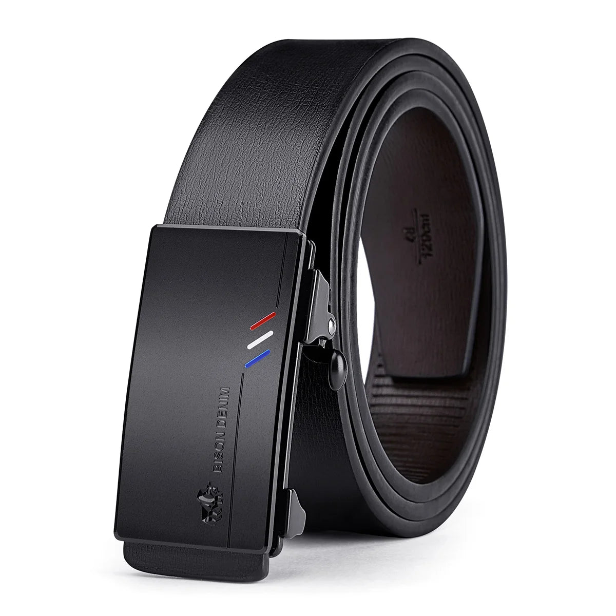 BISON DENIM Male Belt Luxury Brand Automatic Men Belts Cowskin Leather Waist Strap Genuine Leather Belts For Jeans Free Shipping