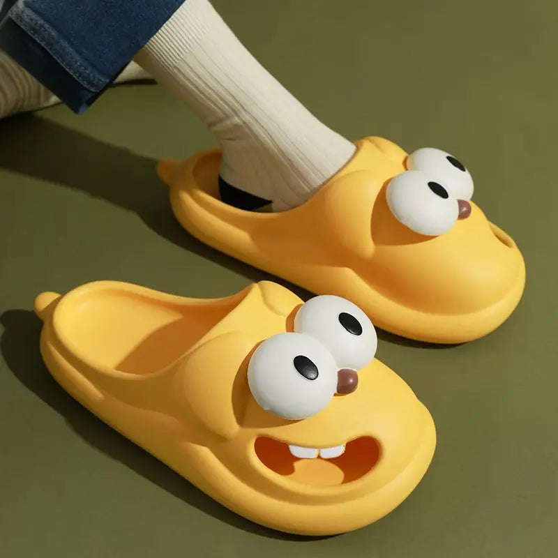 Funny Cartoon Dog Slippers Women Summer New Hollow Out Thick Sole Anti-slip PVC Slippers Shoes for Women Zapatos De Mujer