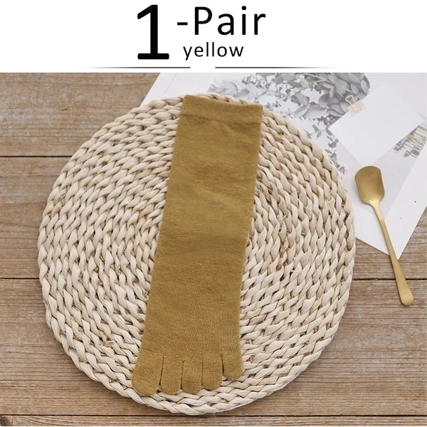 Organic Cotton Man Women Five Finger Socks Solid Soft Elastic Breathable Young Casual Harajuku Socks With Toes Brand Sokken