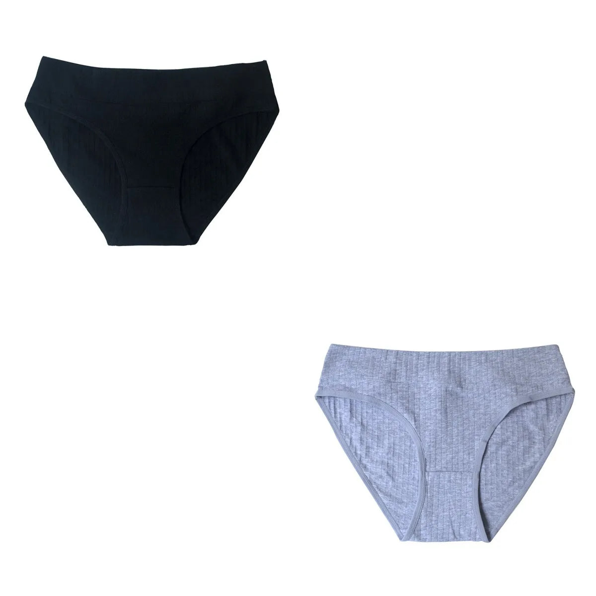 2PCS/Set Cotton Panties Women Low Waist Seamless Underwear Solid Color Comfort Breathable Briefs Sexy Lingerire M-XL Intimates