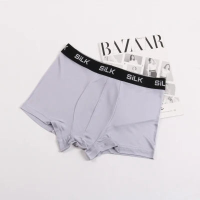 SuyaDream MEN Boxer Shorts 100%Natural Silk Healthy Solid Panties Natural Fabric Underwear