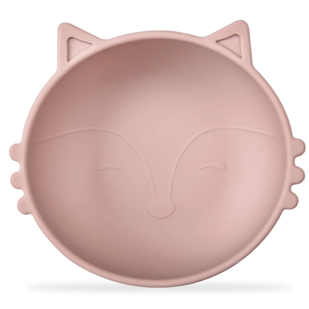 BPA Free 2Pcs/1Set Silicone Baby Feeding Bowl Silicone Dishes for Baby Tableware Waterproof Spoon Non-Slip Crockery Bowl