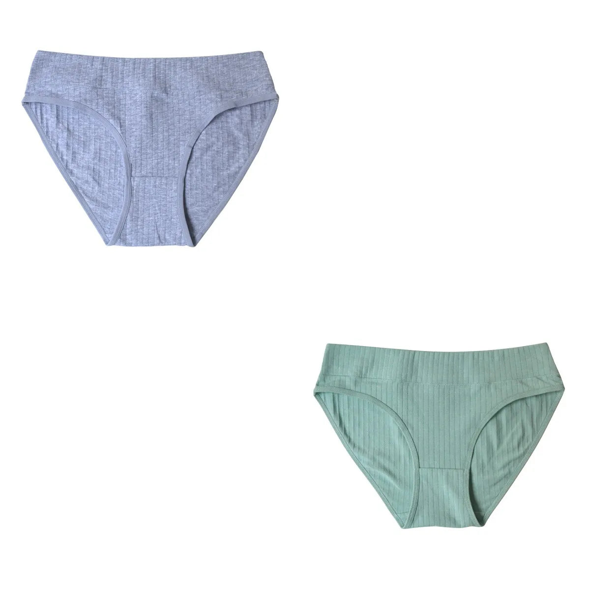 2PCS/Set Cotton Panties Women Low Waist Seamless Underwear Solid Color Comfort Breathable Briefs Sexy Lingerire M-XL Intimates