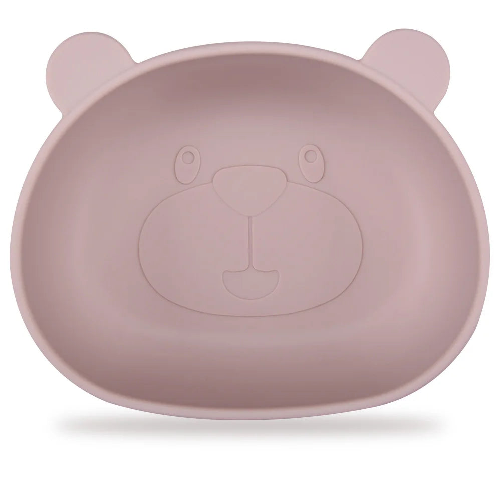 BPA Free 2Pcs/1Set Silicone Baby Feeding Bowl Silicone Dishes for Baby Tableware Waterproof Spoon Non-Slip Crockery Bowl