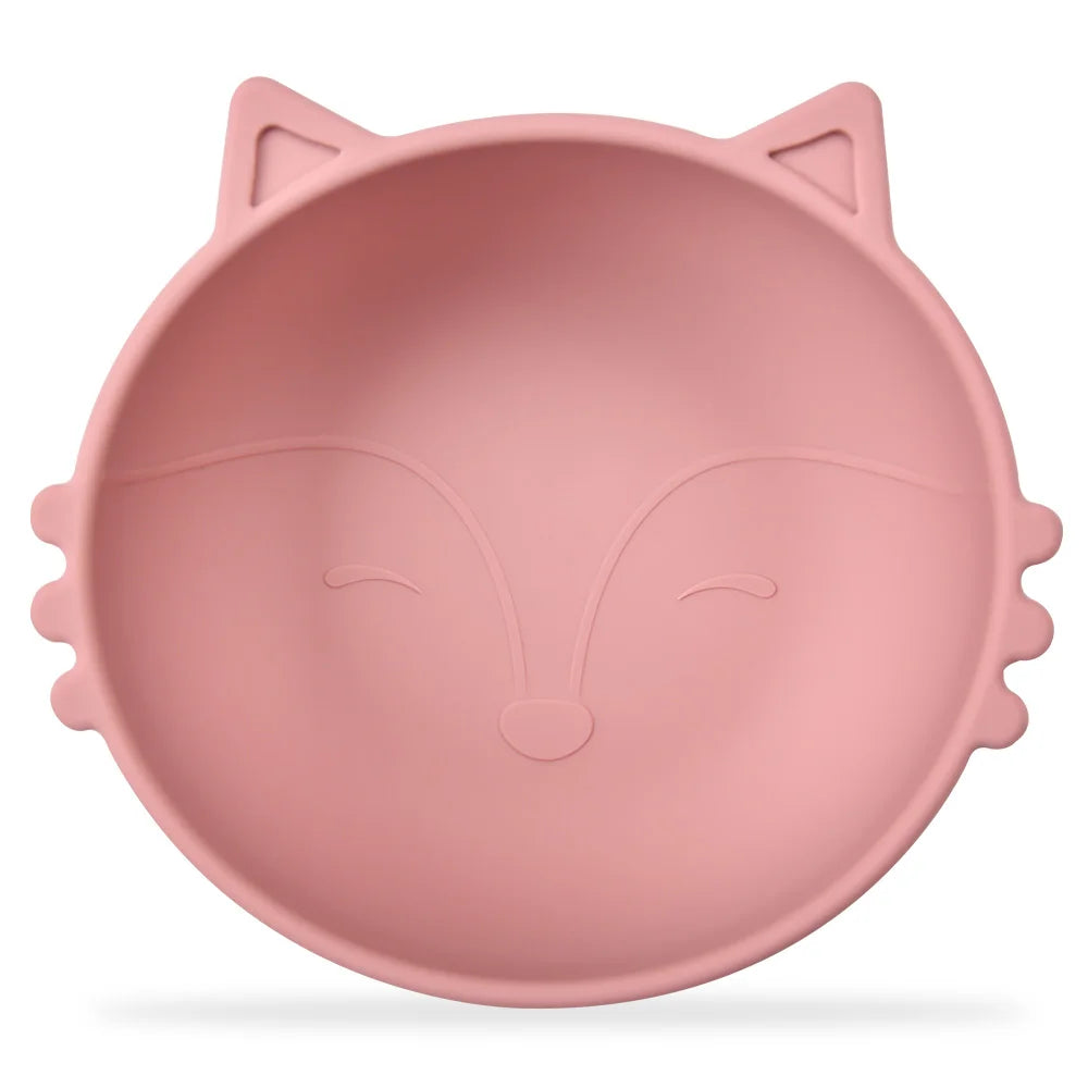 BPA Free 2Pcs/1Set Silicone Baby Feeding Bowl Silicone Dishes for Baby Tableware Waterproof Spoon Non-Slip Crockery Bowl