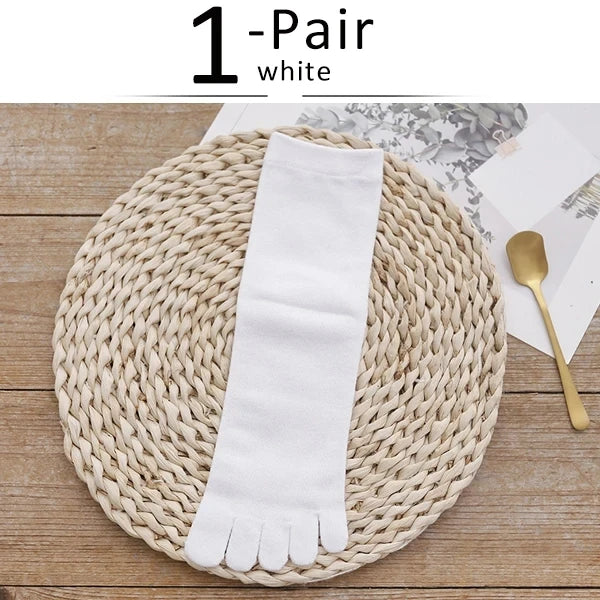 Organic Cotton Man Women Five Finger Socks Solid Soft Elastic Breathable Young Casual Harajuku Socks With Toes Brand Sokken