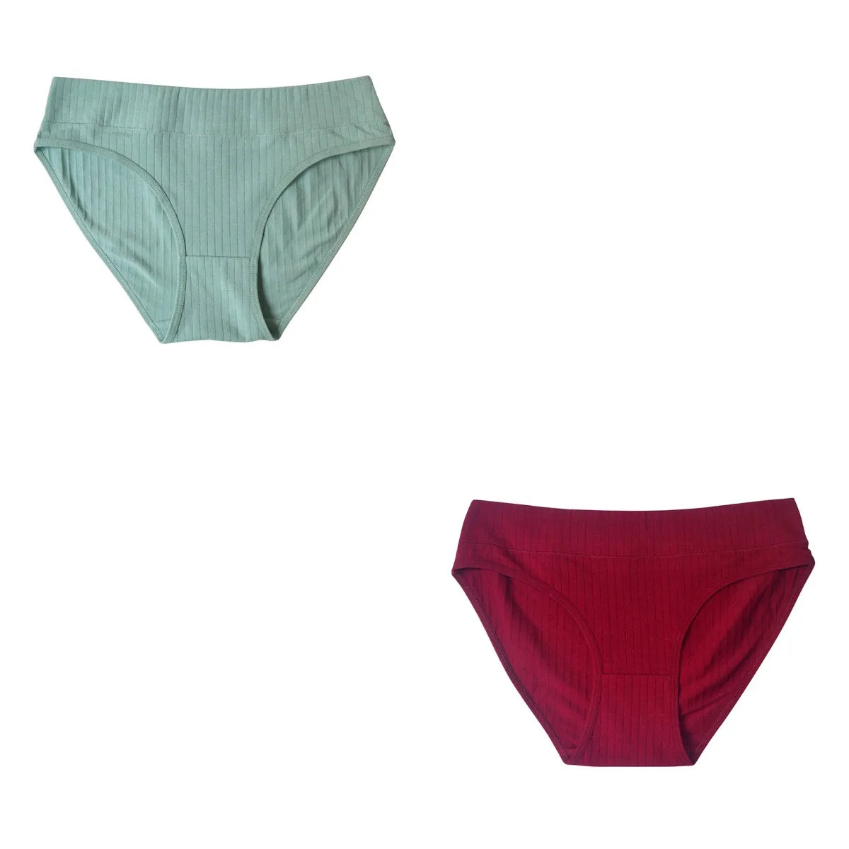 2PCS/Set Cotton Panties Women Low Waist Seamless Underwear Solid Color Comfort Breathable Briefs Sexy Lingerire M-XL Intimates