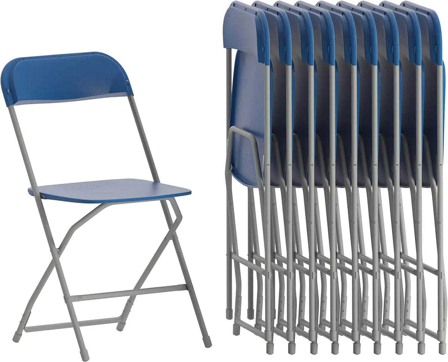 Hercules Series Plastic Folding Chair - White - 10 Pack 650LB Weight Capacity Comfortable Event Chair-Lightweight Folding Chair