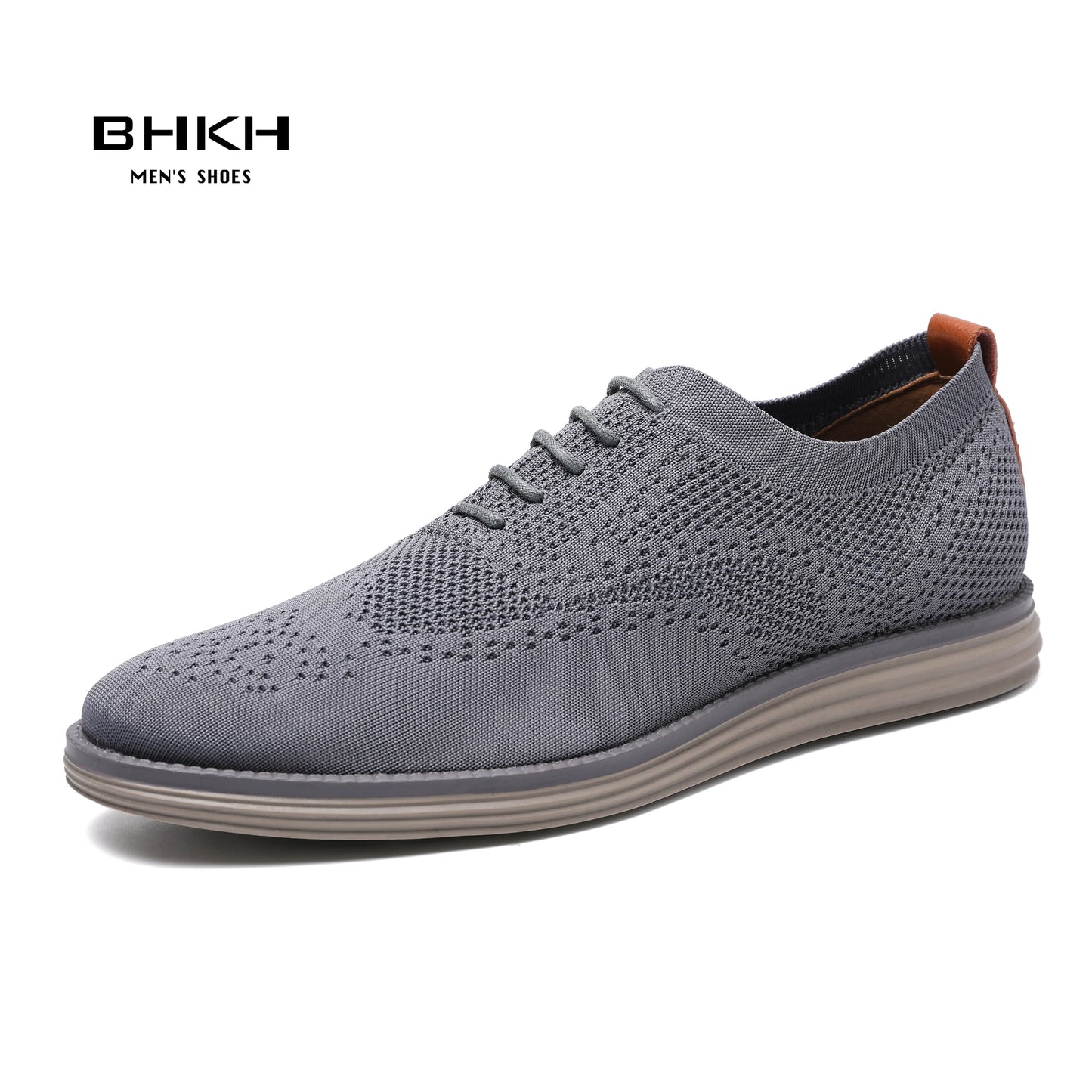 BHKH Breathable Knitted Mesh Casual Shoes Lightweight Smart Casual Shoes Office Work Footwear Men Shoes