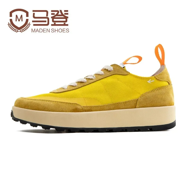 Maden Spring Vintage Jogging Shoes for Men Casual Low Top Running Sports Shoes Comfort Trainer Designer Breathable Sneakers