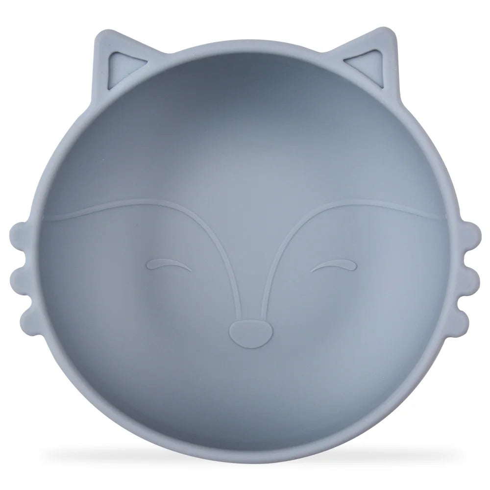 BPA Free 2Pcs/1Set Silicone Baby Feeding Bowl Silicone Dishes for Baby Tableware Waterproof Spoon Non-Slip Crockery Bowl