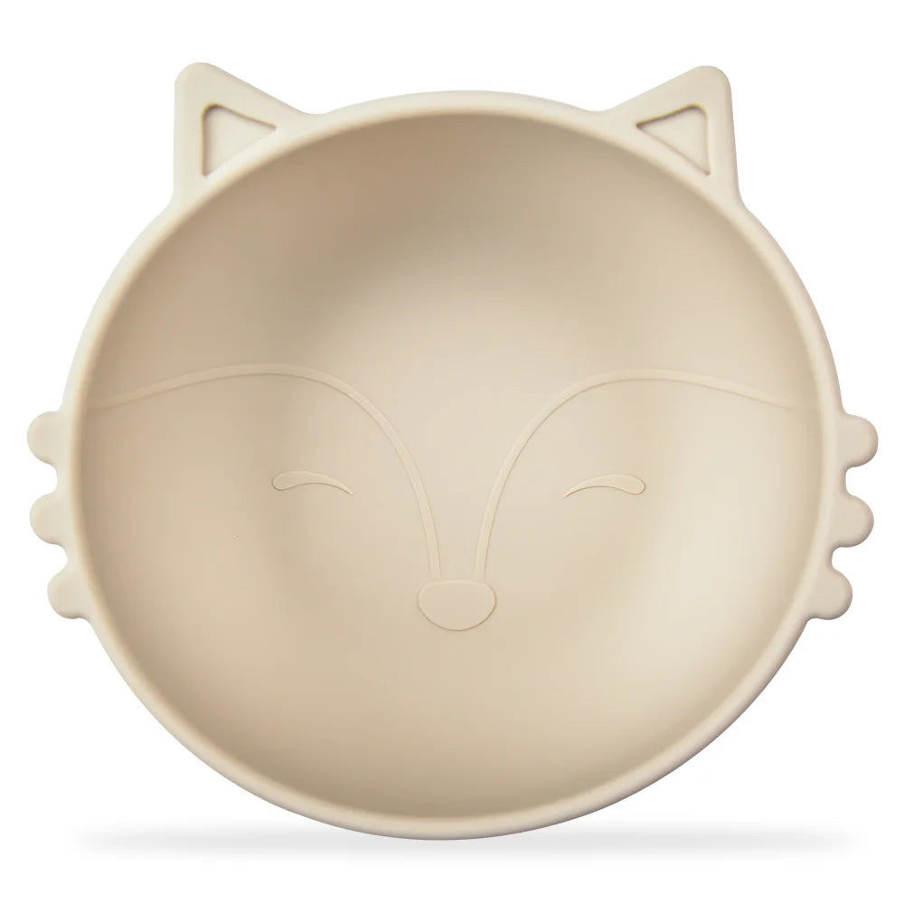 BPA Free 2Pcs/1Set Silicone Baby Feeding Bowl Silicone Dishes for Baby Tableware Waterproof Spoon Non-Slip Crockery Bowl