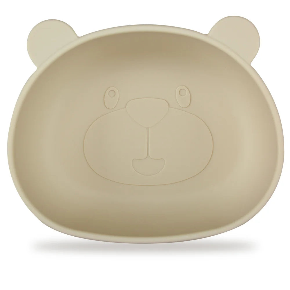 BPA Free 2Pcs/1Set Silicone Baby Feeding Bowl Silicone Dishes for Baby Tableware Waterproof Spoon Non-Slip Crockery Bowl