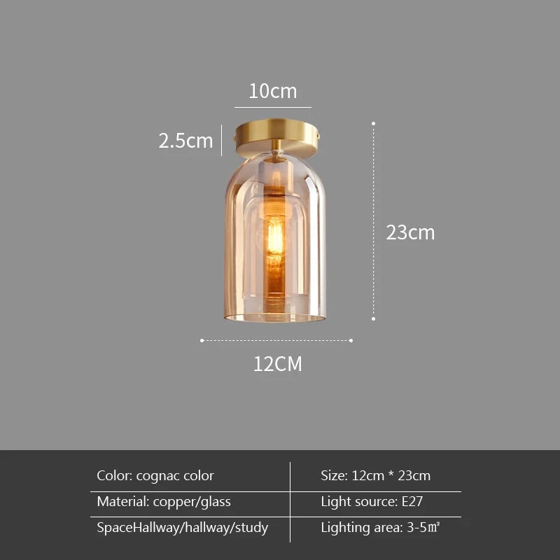 Modern Minimalist Glass Ceiling Light Nordic Texture LED Dinning Room Lamp Corridor Lustre Creative Living Room Lighting E27