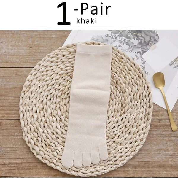 Organic Cotton Man Women Five Finger Socks Solid Soft Elastic Breathable Young Casual Harajuku Socks With Toes Brand Sokken