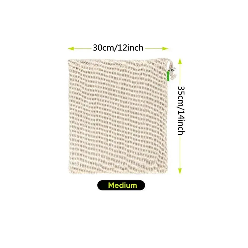 Eco-Friendly,100% Organic Cotton Mesh Bags , Bio-degradable Kitchen vegetable fruit bag,storage bag Reusable Produce