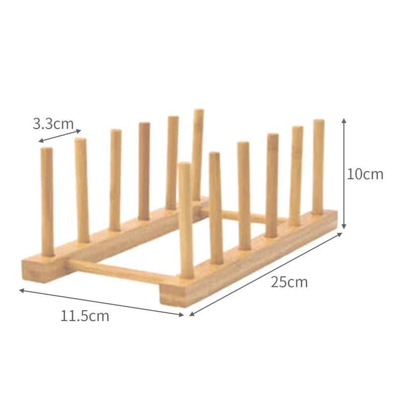 Wood Dish Drying Rack Drainer Storage Racks for Kitchen Pot Lid Holder Kitchen Organizer Shelf Dish Drainer Wooden Drain Rack