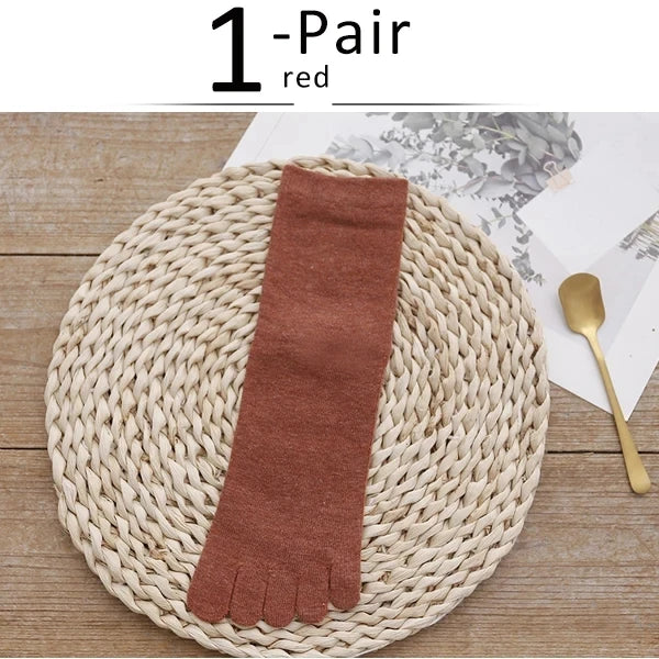 Organic Cotton Man Women Five Finger Socks Solid Soft Elastic Breathable Young Casual Harajuku Socks With Toes Brand Sokken