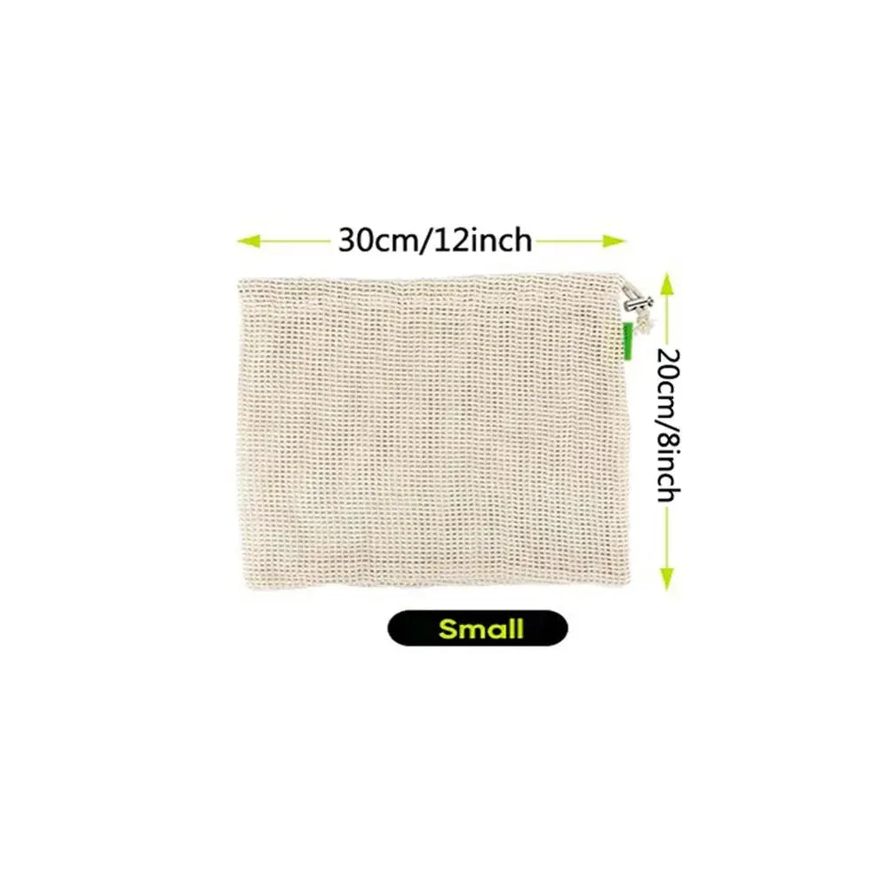 Eco-Friendly,100% Organic Cotton Mesh Bags , Bio-degradable Kitchen vegetable fruit bag,storage bag Reusable Produce