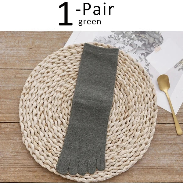 Organic Cotton Man Women Five Finger Socks Solid Soft Elastic Breathable Young Casual Harajuku Socks With Toes Brand Sokken