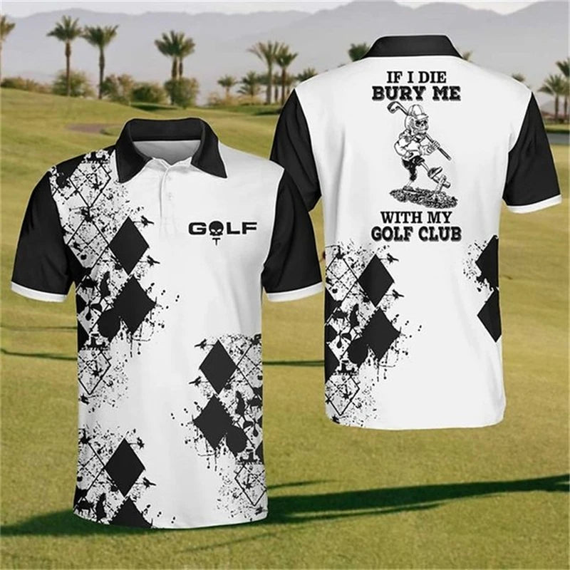 Outdoor Golf Sports Polo T Shirt For Men Fashion Lapel Short Sleeve Shirts Summer Hot Sale Golf Clothing Oversized Button Tops