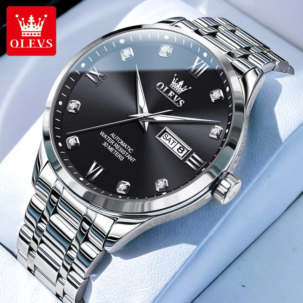 OLEVS 9946 Luxury Men's Watch Classic Brand Automatic Mechanical Watch High Quality Diamond Waterproof Luminous Date Men Watch
