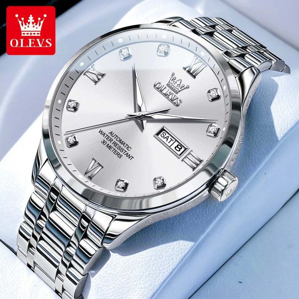 OLEVS 9946 Luxury Men's Watch Classic Brand Automatic Mechanical Watch High Quality Diamond Waterproof Luminous Date Men Watch